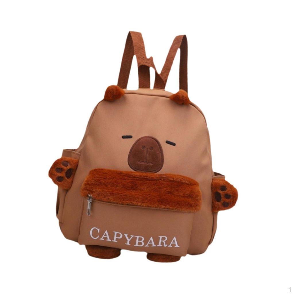 Capybara Plush Backpack Cartoon Casual Stuff Bookbag for Adults Girls Women Boys