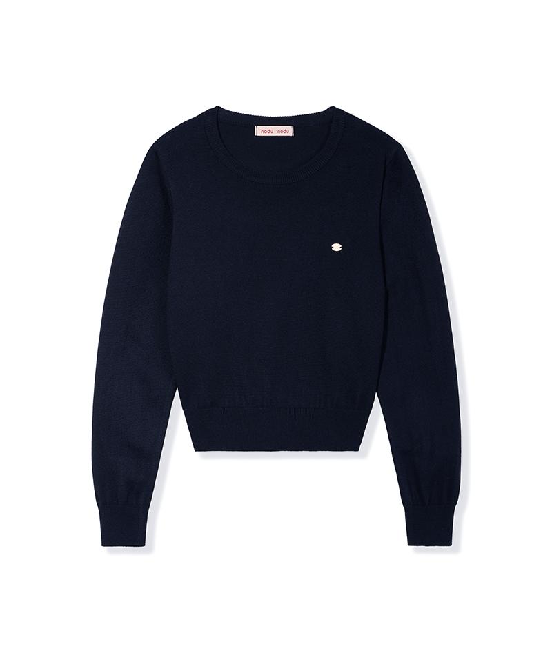 Nodeuyuumeon Basic Crew Neck Round Knit [Navy]