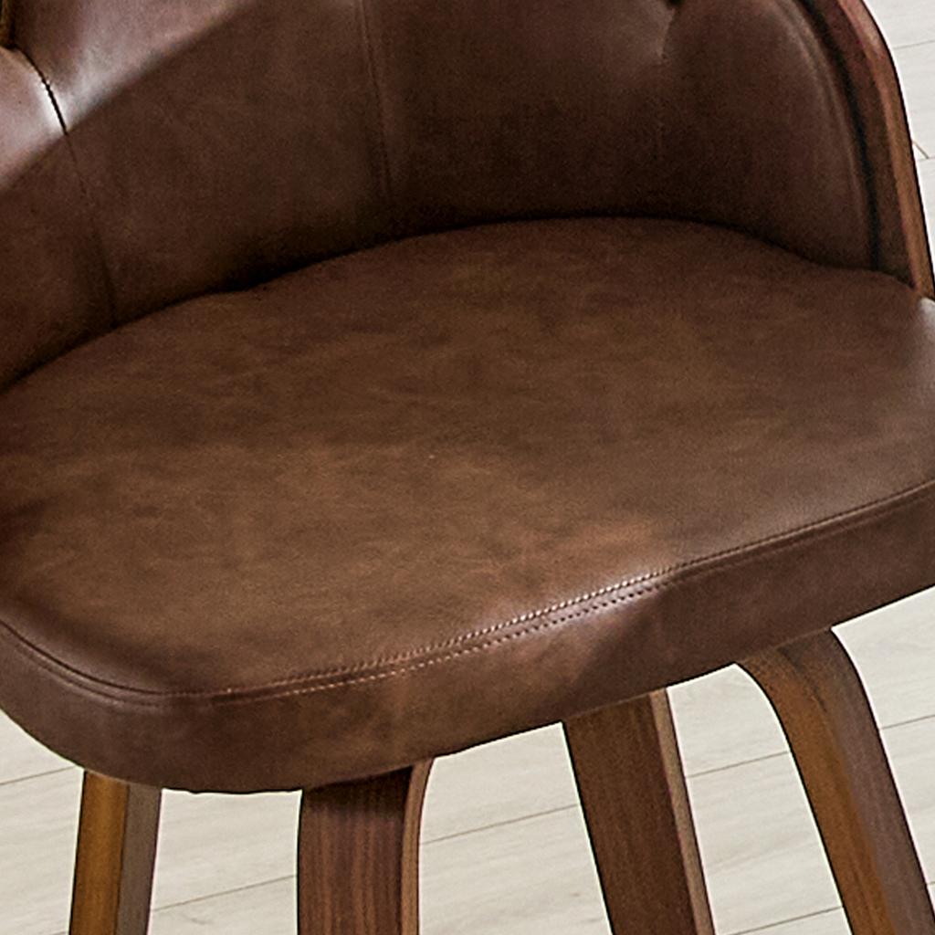 Set di 2 sgabelli da bar con schienale a forma di fiore, legno curvato, ecopelle PU, poggiapiedi in metallo, moderni