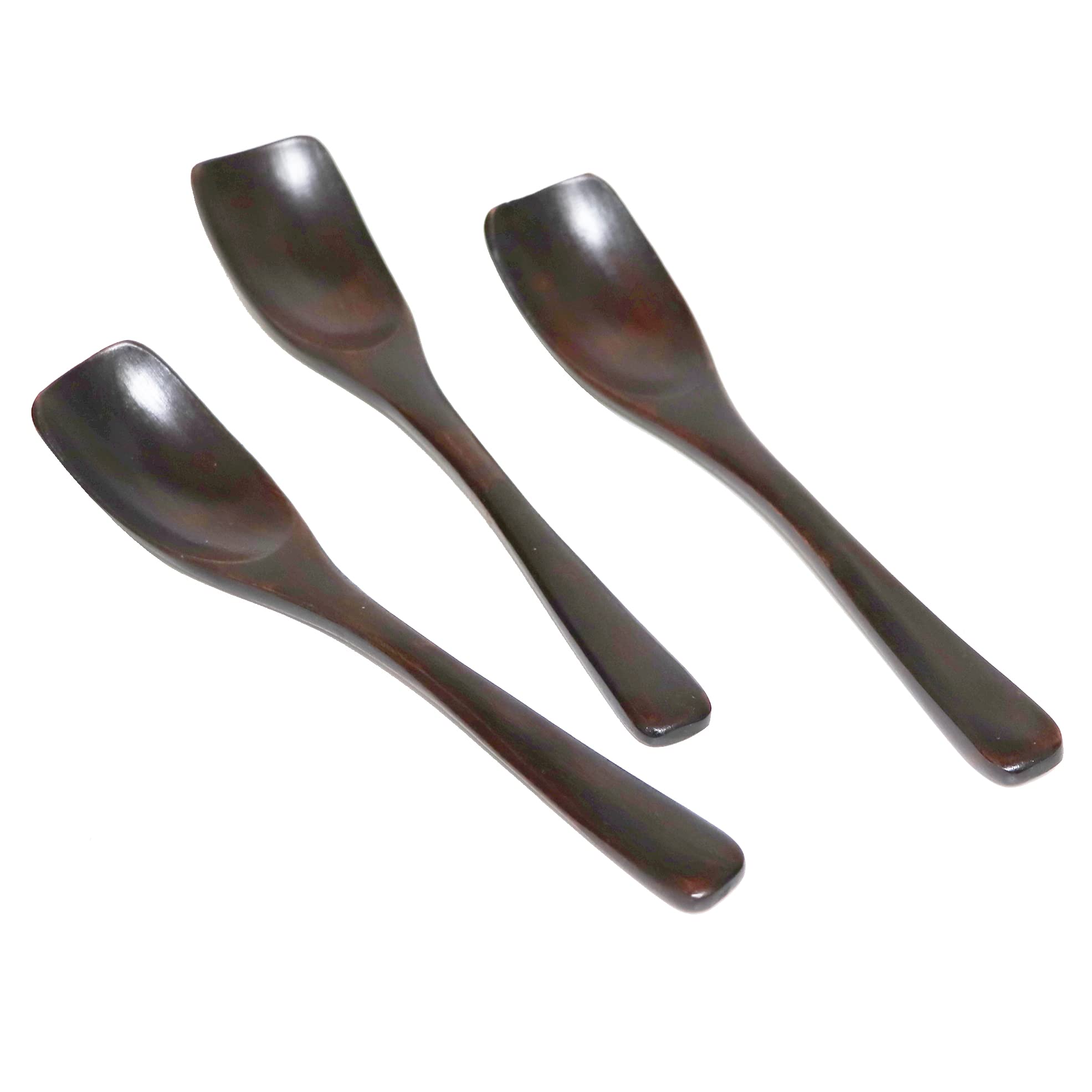 Osaka Choseido Wooden Coffee Set of Brown Spoons, Small, 13.6cm Length, 3,