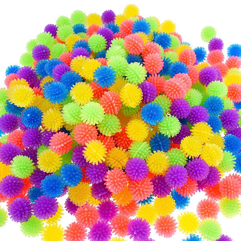 12x Cat Toys Stretch Plush Ball Toy Ball Colorful Interactive Spiky Chew Toy