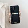 Luxury Solid Color Card Bag Wallet Holder Phone Case for Samsung Galaxy S25 S24 23 22 Ultra Plus FE A56 A72 Shockproof Cover