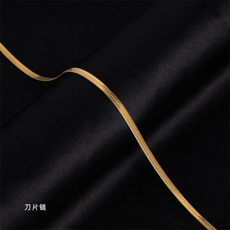 Titanium Steel Necklace Women'S O-Chain Lip Chain Plated Real Gold 18K Non-Fading Collarbone Chain Neck Chain Plain Chain