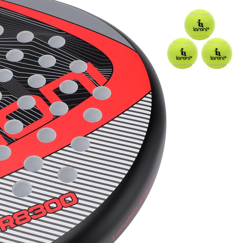 IANONI PR8300 RED Paddle Tennis Racket Carbon Fiber Custom Logo EVA Foam Core Grip Padel Racket