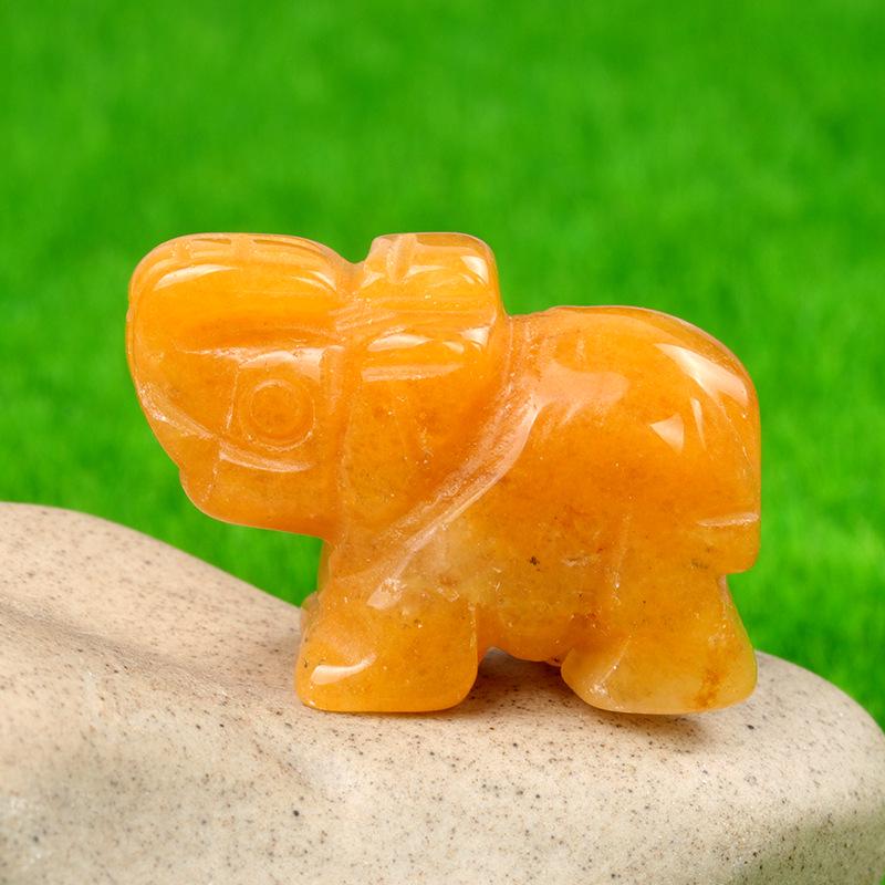 

1 Natural Rose Quartz Jade Animal Elephant Carving Ornament