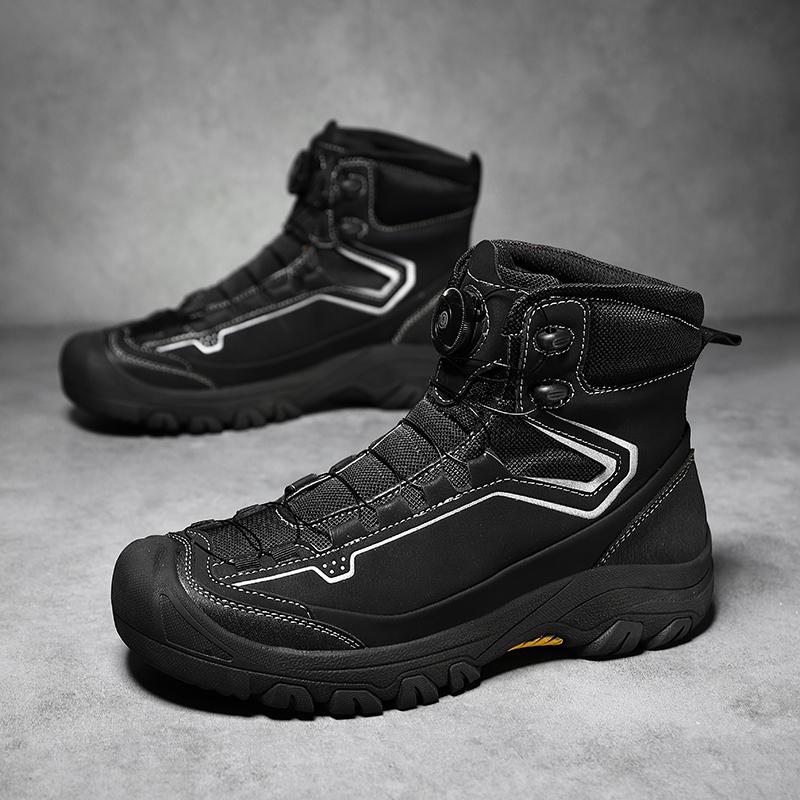 Fashion Upgraded Non-Slip Training Boots Male Outdoor High Top Shoes New Arrival Hiking Shoes Men Casual Leather Ankle Boots Biker Botas