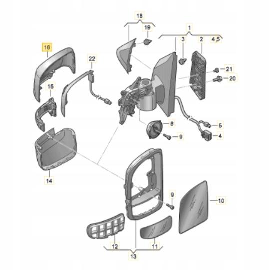 Mirror Housing Upper Left Man TGE Volkswagen Crafter 2016- FT10885