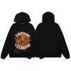 Felpa Sp5der FW23 Unisex Streetwear Pullover Felpa Con Stampa Ragnatela Vestibilità Larga Misto Cotone