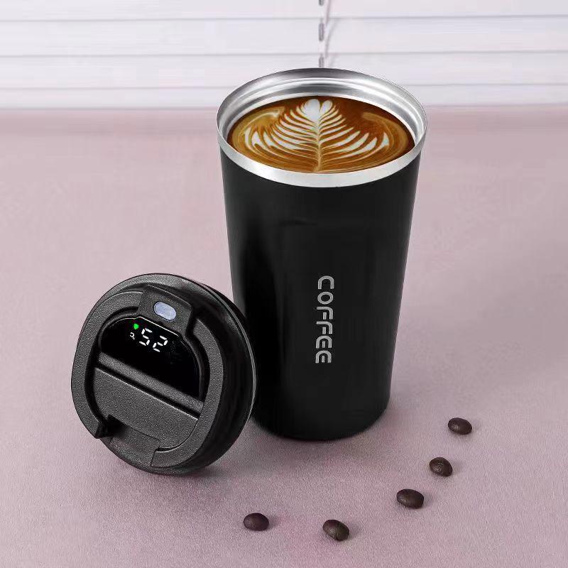 Stylish 304 Stainless Steel Thermos Coffee Cup - Portable for Office, Outdoor, and Car Use