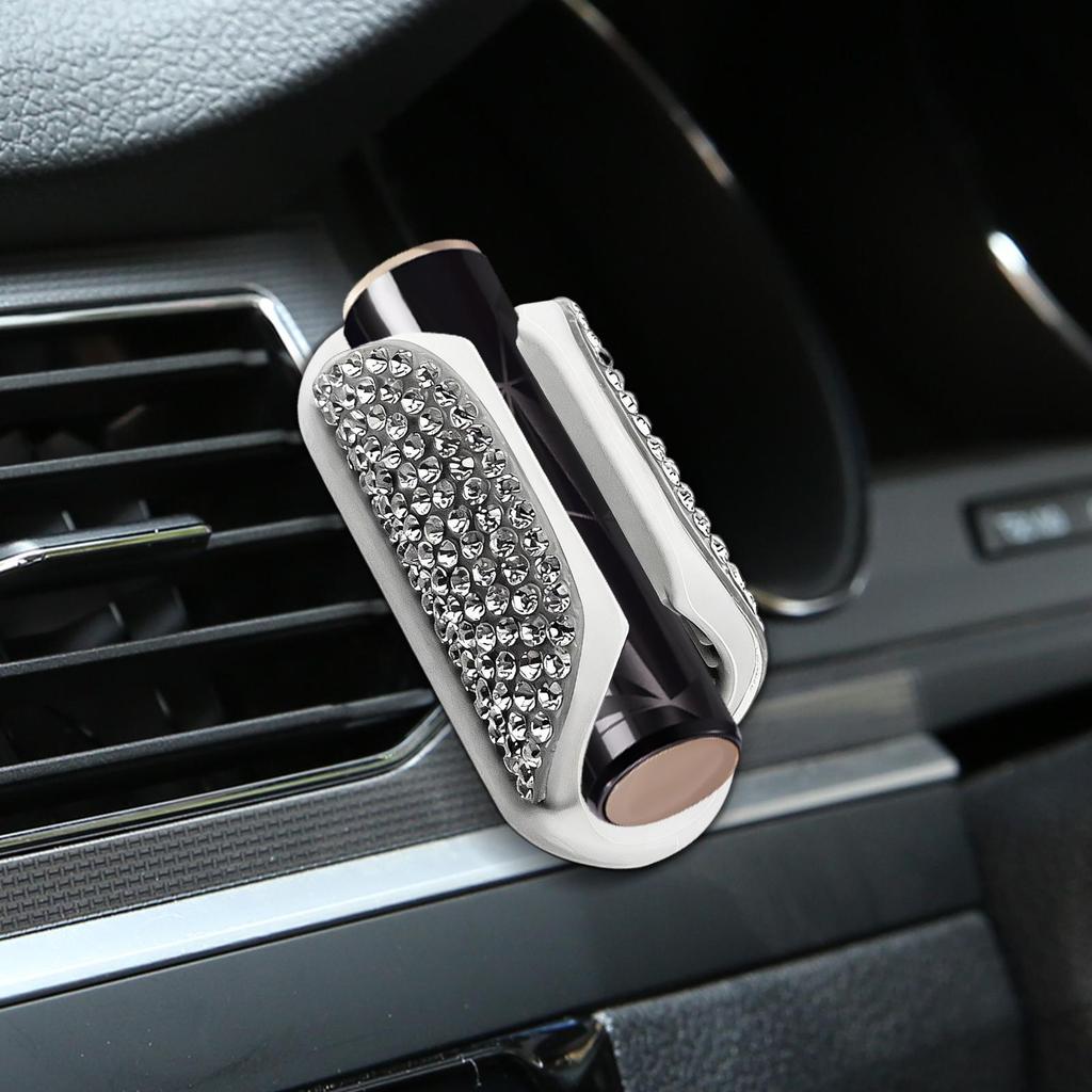Lip Balm Holder for Car Silicone Non-Slip Adhesive Rhinestone Stand Upright Car Lipstick Holder for Girl Women Vehicles Visor