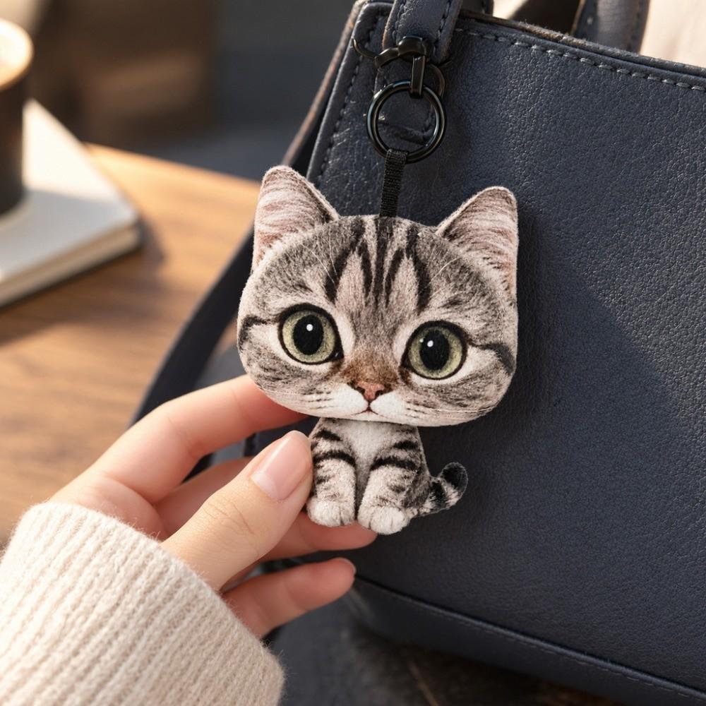 Lovely Cat Doll Cat Plush Doll Keychain Plush Car Key Ring New Doll Bag Pendant Gifts