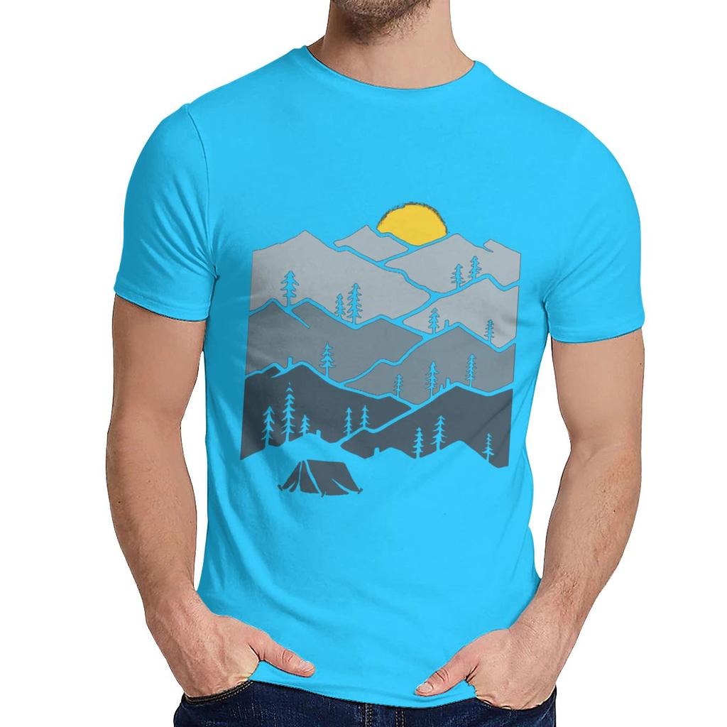 Hiking Moutain Hike Camping T Shirt Classic Round Neck Summer Casual Camiseta T Shirt