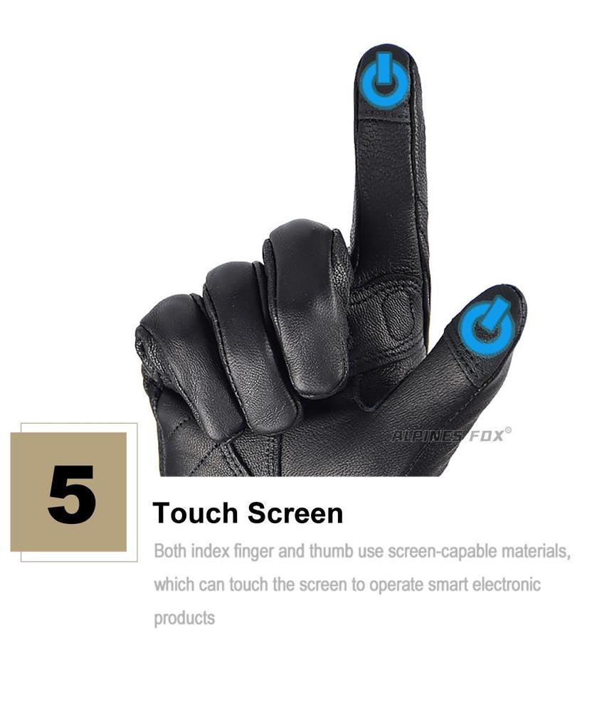 SUOMY Leather Motorcycle Riding Gloves - Touchscreen, Wear-Resistant for Men & Women