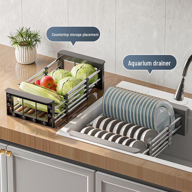 Expandable Stainless Steel Kitchen Sink Drainer Rack