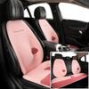 5 Seats Funny Puppy Car Seat Cover Fleece Fabric PU Leather Warm Comfortable Quick Installation Fits Most Cars