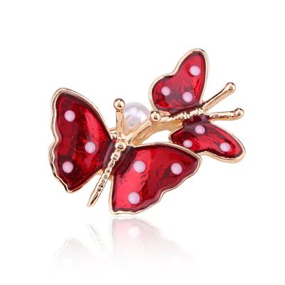 Fashion Butterfly Brooches For Women Unisex Drop Oil Beauty Insects Party Office Pearl Brooch Pins Clothing Accessories Gifts