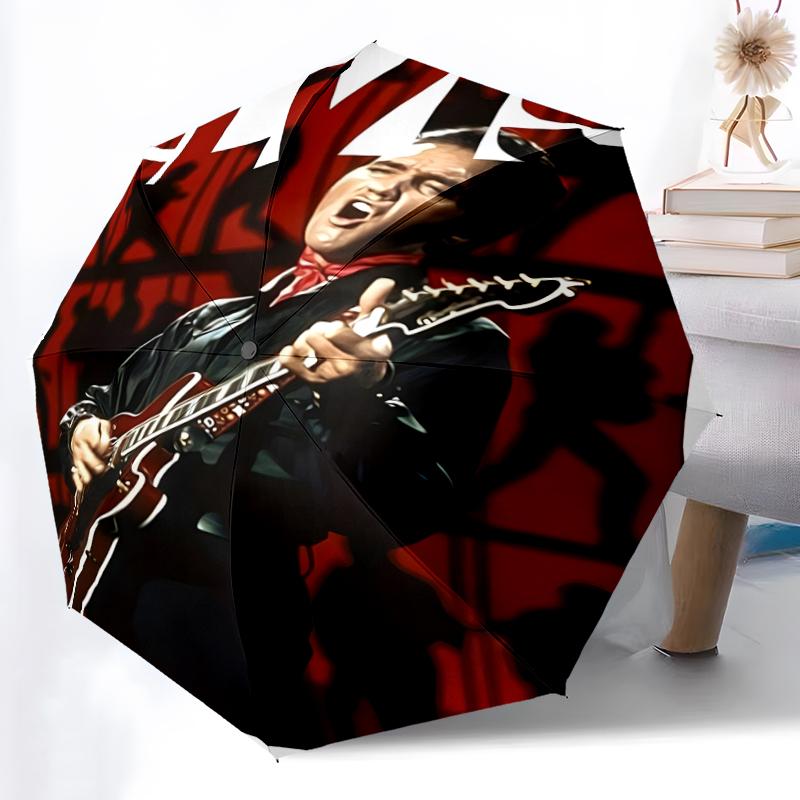 Elvis Fashionable Automatic Opening/Closing Folding Umbrella. Portable and Foldable, Ideal for Gift, Travel, and Daily Use.