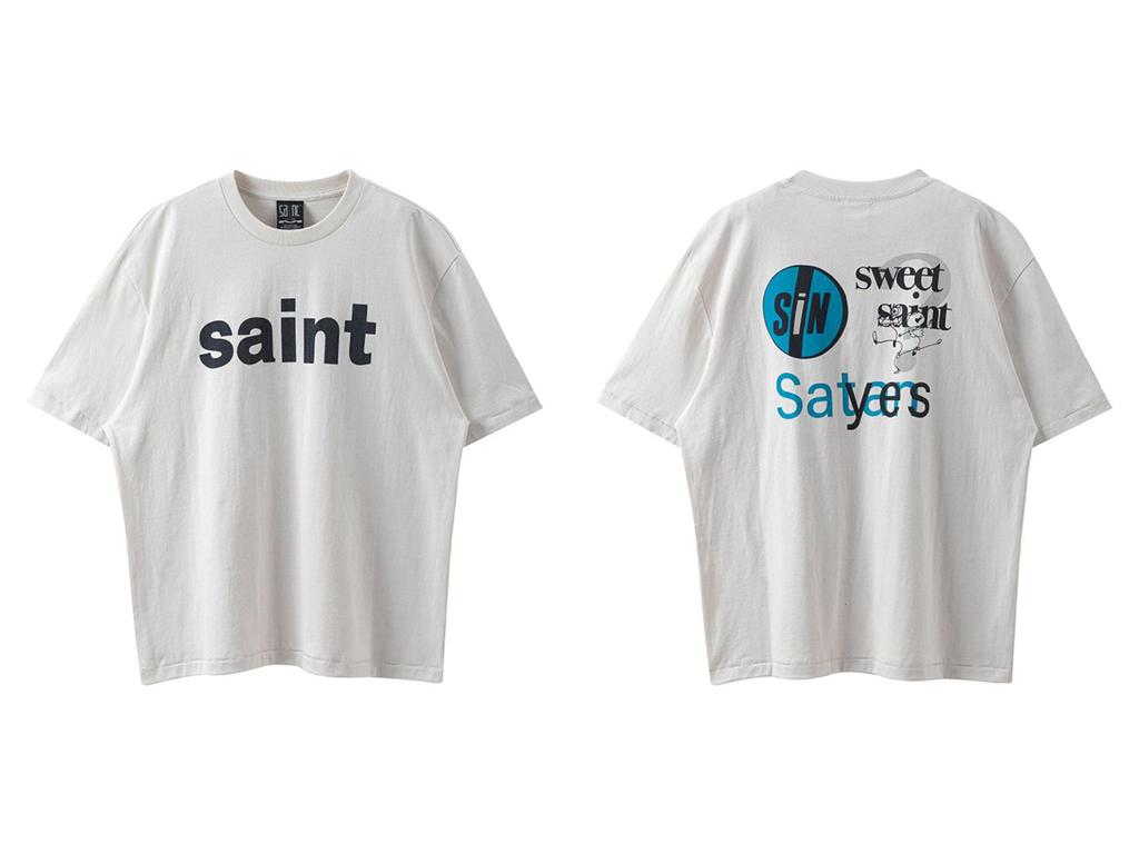 Saint Michael Double-Sided Logo Retro T-Shirt