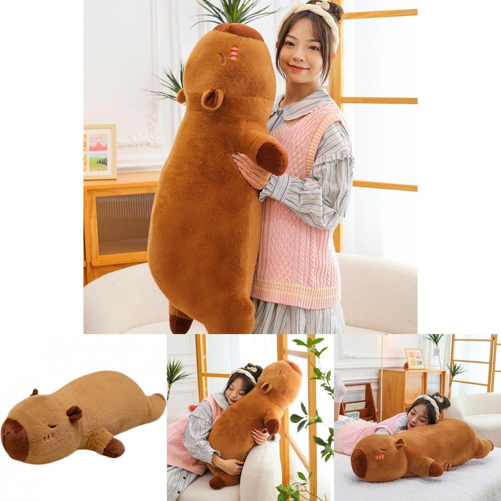 Soft Short Plush Capybara Cuddle Pillow Ideal For Sleepovers And Bedroom Decor 50cm And 90cm Sizes