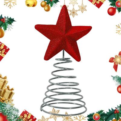 Weihnachtsstern Baumspitze Glitzer Dekoration Baumspitze Krone Feiertagsdeko Schmuck Festliche Innenparty Heimzubehör Für