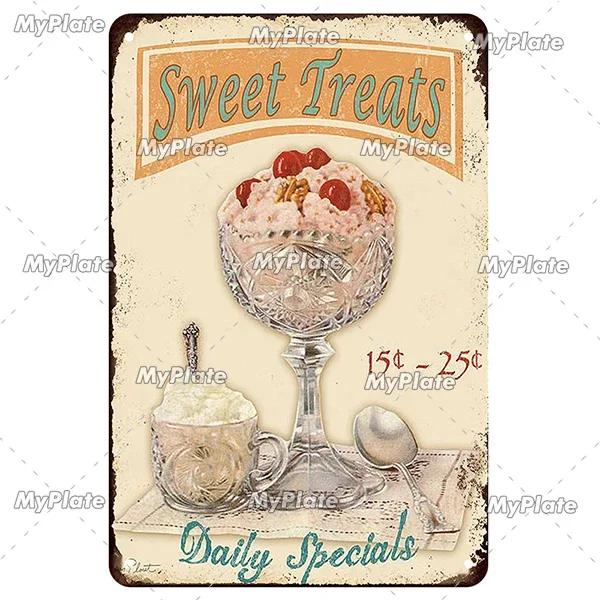 [MyPlate]Ice Coffee Metal Sign Vintage Plaque Tin Sign Kitchen Decor For Bar Sign Club Decoration Man Cave Plate Tea Poster