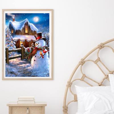 5D DIY diamantová maľba Roztomilý snehuliak Súprava krížového vyšívania Mozaika Diamantové vyšívanie Celá okrúhla štvorcová vŕtačka Domáca dekorácia