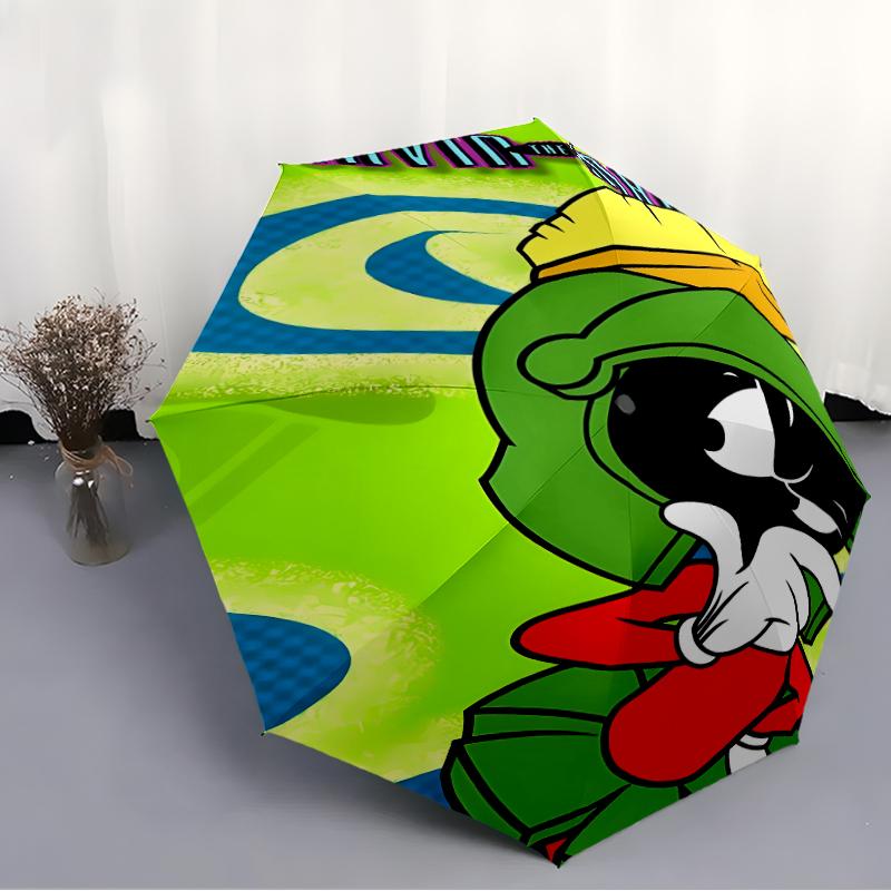 Marvin the Martian1 Print Automatic Umbrella, 8 Rib Iron Frame, Plastic Handle, Suitable for Outdoor Travel &Daily , Ideal Gift