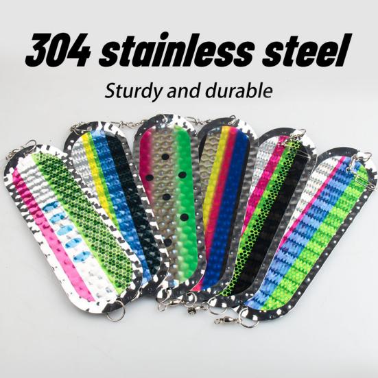 Stainless Steel Trolling Flasher Fishing Lure with Vibrant Colors Metal Dodger for Salmon Trout Fishing Lure Bait