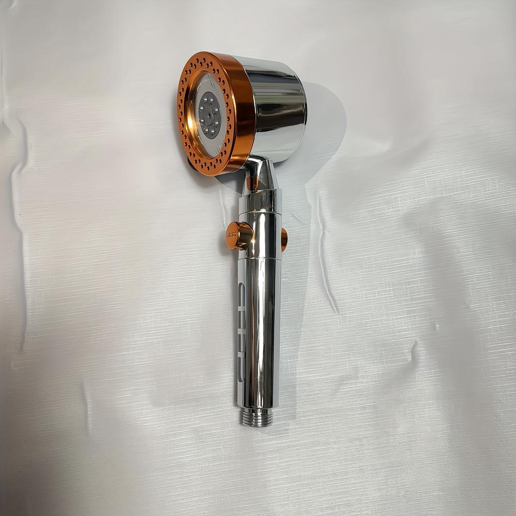 1pc 5-Mode Shower Head - ABS Handheld with Filter | One-Touch Control & Ergonomic Grip, Bathroom Essentials for Family Use