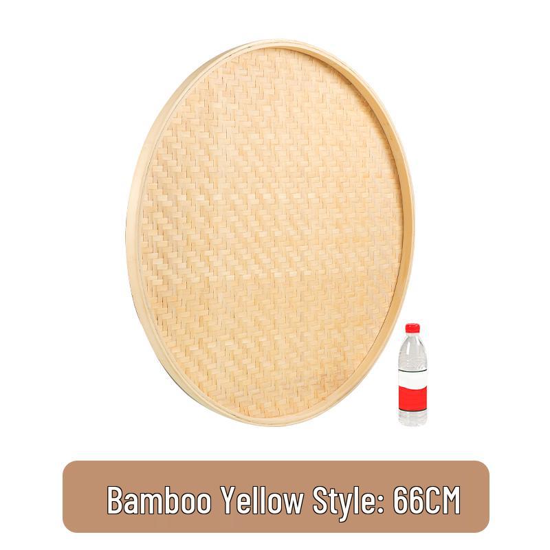 Bamboo Weaving Green Winnowing Basket/Restaurant Sashimi Platter with or without Holes for Drying, Sieving, Tea Sampling, or Decorative Use