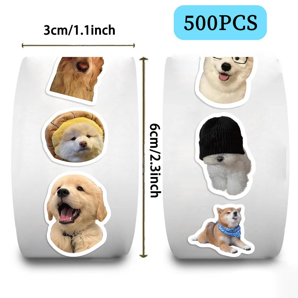 500 Stück/Rolle Lustige Cartoon Hund Meme Aufkleber Abziehbilder Graffiti Handyhülle Skateboard Auto Kawaii Aufkleber Kinder Belohnungsaufkleber Geschenk