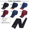 [RACHEL] Rachel Knit Tie, Narrow Tie, Slim Tie, Washable, Square End, with One-Point Charm (Pattern A)
