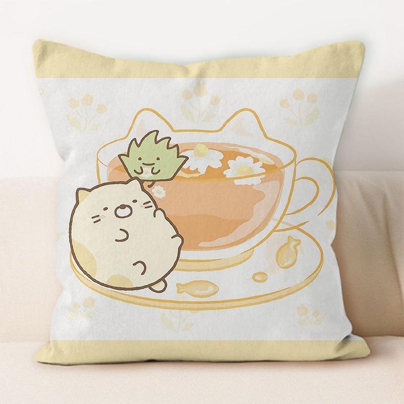 Kawaii Sumikko Gurashi Tea Time Throw Pillow Cover, Cute Cushion Case for Home Decor