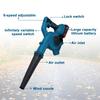 Cordless Leaf Blower Leaf Vacuum Rechargeable Air Blower 6speed Adjustable with Lock Switch for