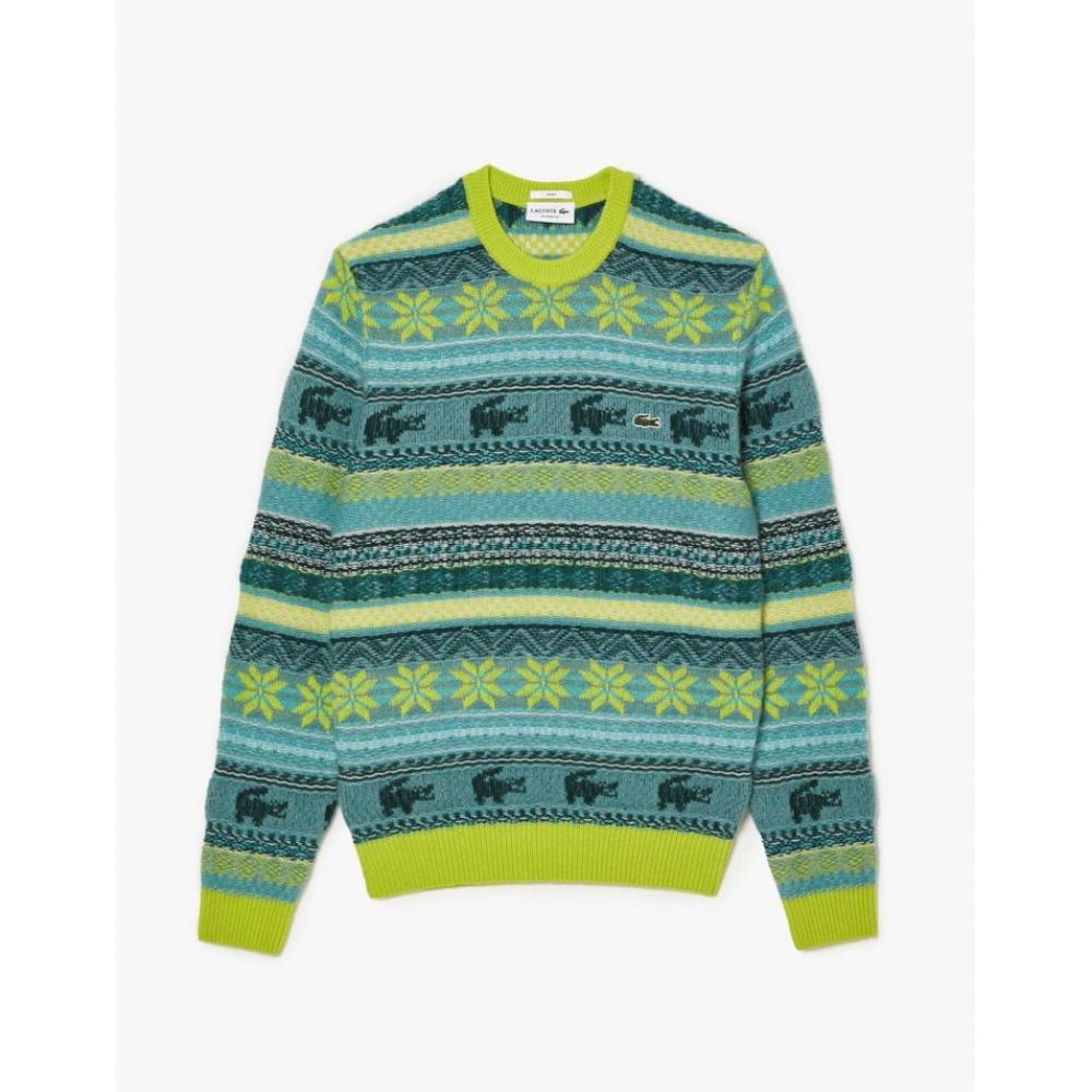 

LacoSte Men S Wool Blend Fair iSle Crewneck Pullover Ah5663 53n Pai 004