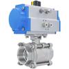 Pneumatic Stainless Steel 3-Piece Female Threaded Ball Valve Q611F-16P, High Platform