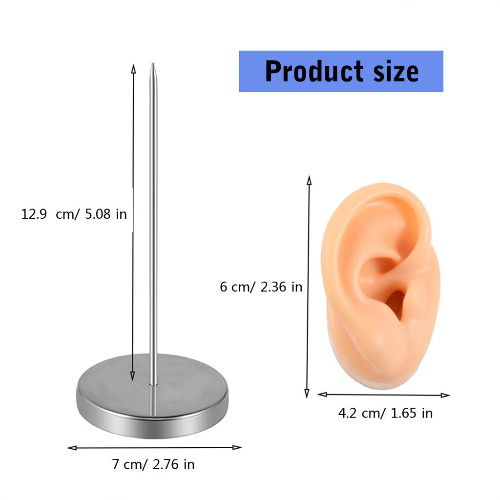 Silicone Ear Model for Piercing Practice and Jewelry Display Realistic Left and Right Human Ear Simulation Ears Replicas