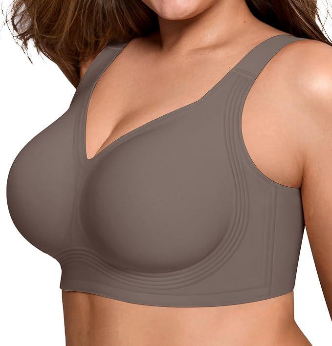 Plus Size Seamless Full Cup Push-Up Bra - Wire-Free, Full Coverage Support