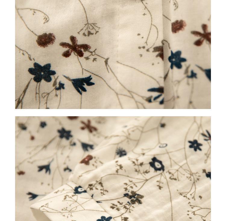 Künstlerisches Damen-Frühlingshemd aus Baumwoll-Leinen, zweilagig, späte Qing-Dynastie