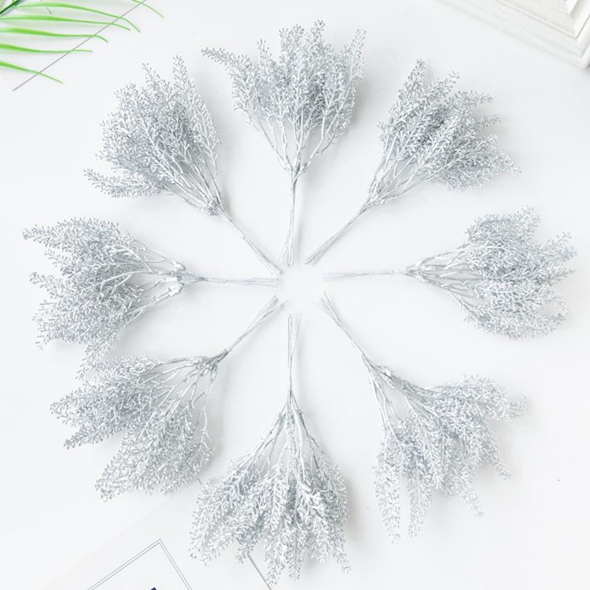 6Pcs Golden Fake Wheat Ear For Christmas Tree Decoration Home Wedding Arch Accessories Autumn Artificial Plant Photography Props