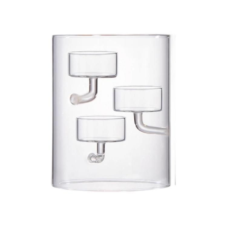 Förtjockad Glascylinder Ljusstake Vindtät Design Värmeljushållare För Flytande Ljus Hemhantverksprojekt