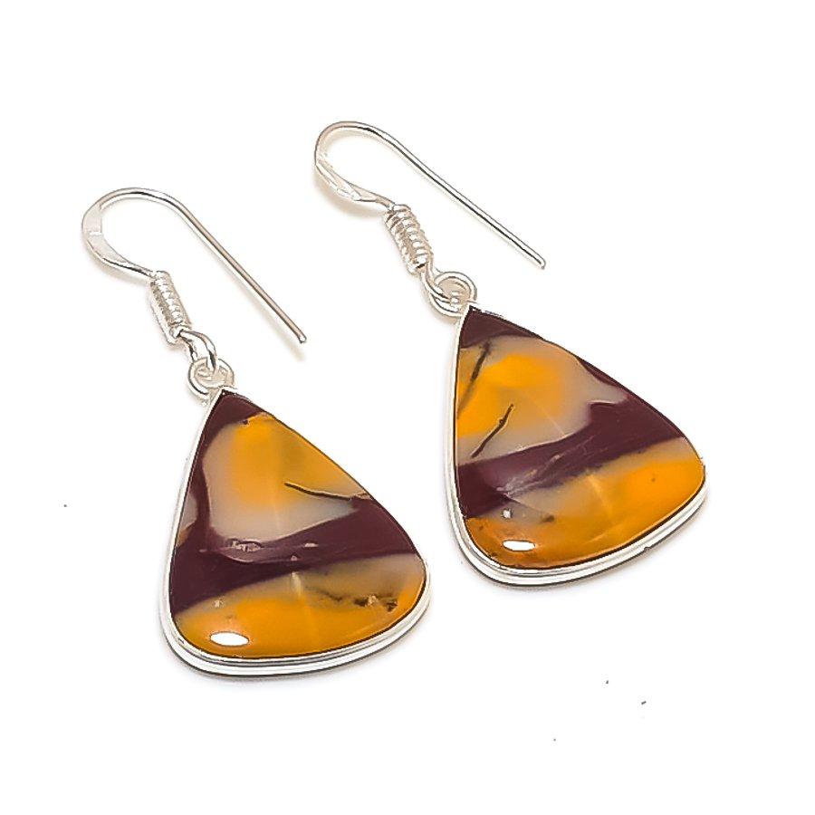 Natural Mookaite Gemstone 925 Sterling Silver Jewelry Earring 1.58  AE-12121