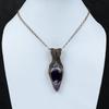 Chevron Amethyst Copper Pendant Copper Wire Wrapped Jewelry Original Gemstone Pendant Copper Wire Pendant Handmade Jewelry Anniversary Gift
