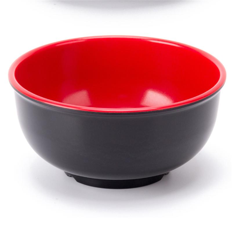 Black Red Melamine Bowls Deep Soup Rice Porridge Bowl Breakfast Dinner Tableware Anti-Fall Straight Edge Kitchen Food Container