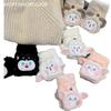 Korean Version of Cute Cartoon Flip Gloves for Women In Winter Warmth Plus Velvet Thickened Half Finger Exposed Finger Windproof Riding Gloves