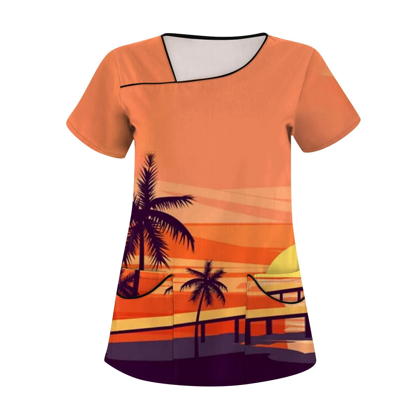 

Жіночі модні гавайські комбінезони з короткими рукавами та кишенями, верхня форма XL