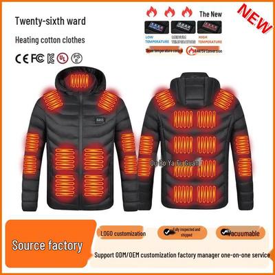Smart Heated Hooded Jacket with KC Certification - Long-Sleeved, Constant Temperature, Cotton Warmth for Cold Protection