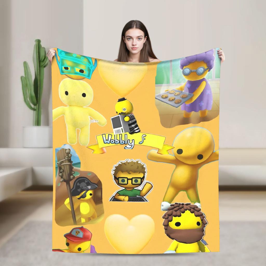 Wobbly Life Sandbox Spieldecke Cartoon Lustig Flanell Neuheit Warme Überwurfdecken für Tagesdecke Dekoration Outdoor