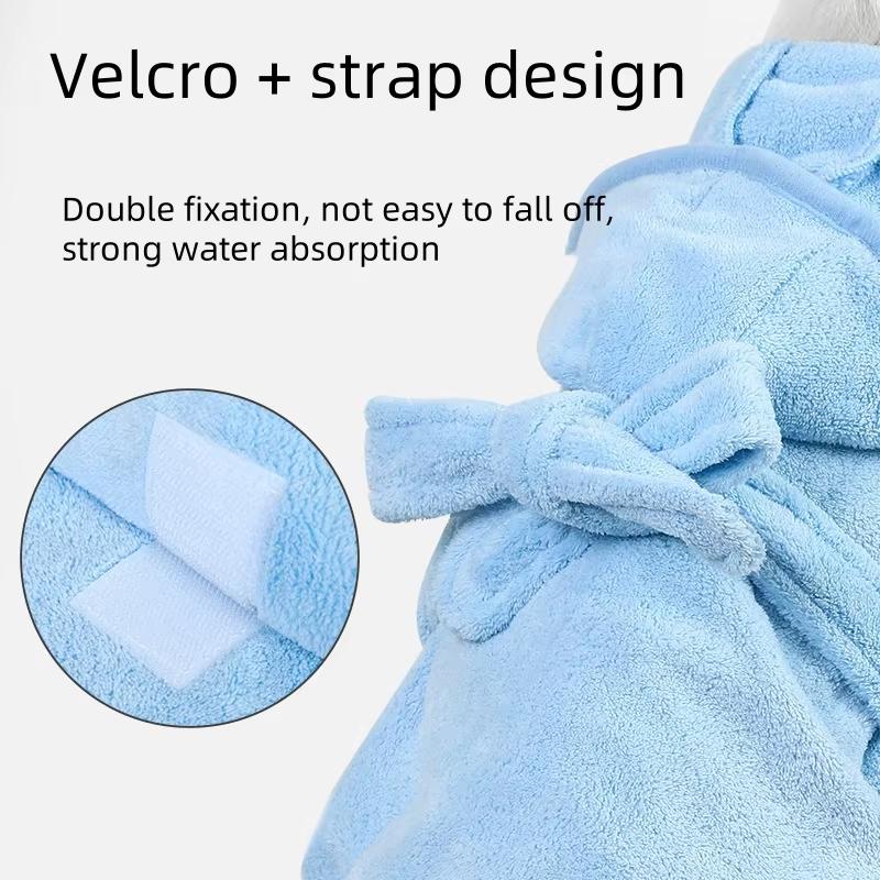 1PC Pet Towels Comfortable Bathrobes Wearable Bath Towel Pet Supplies Cute Quickdry Fabric All-Season Multi-color