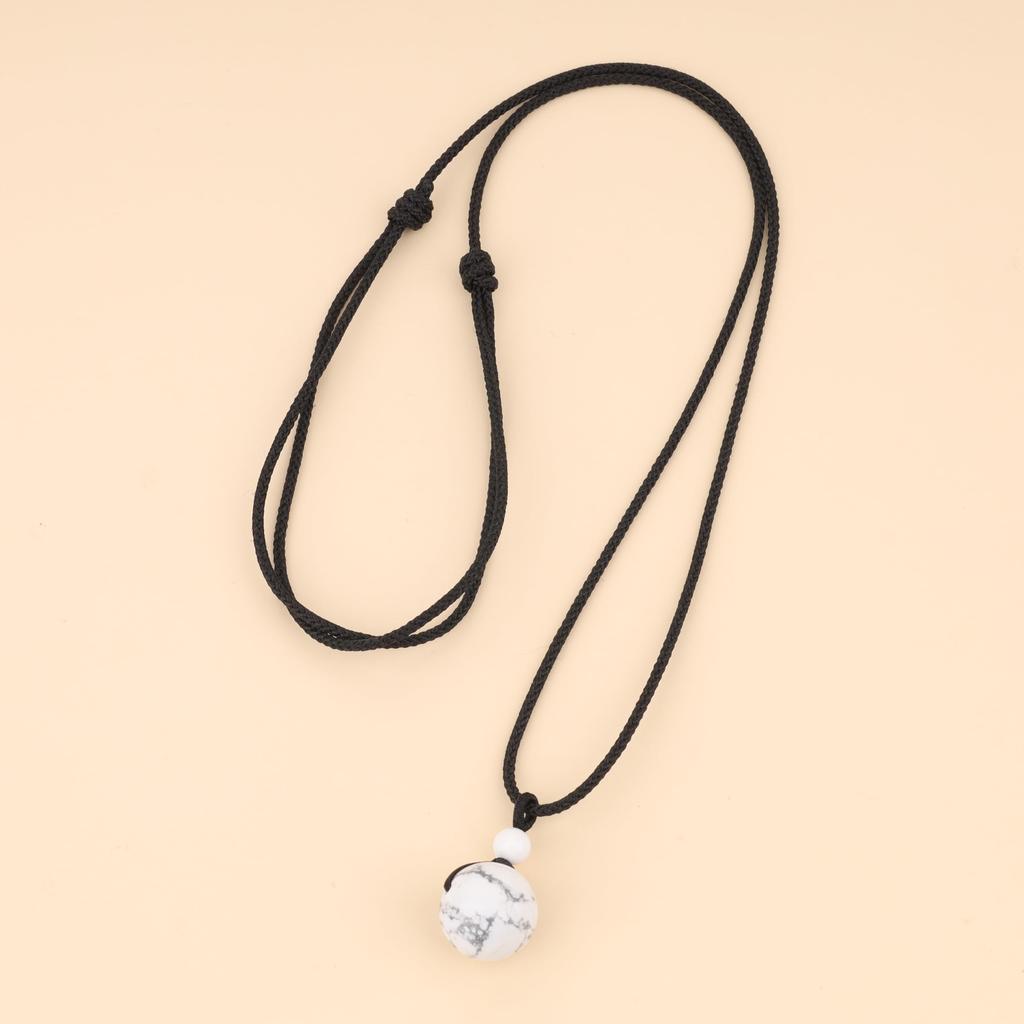 Koai 18mm Obsidian and 16mm Howlite Yin and Yang Lucky Pendant Necklace Set for Men and Women